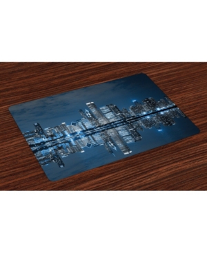 Ambesonne Chicago Skyline Place Mats Set of 4
