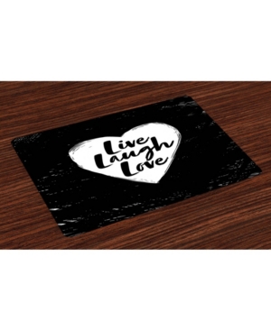Ambesonne Live Laugh Love Place Mats Set of 4