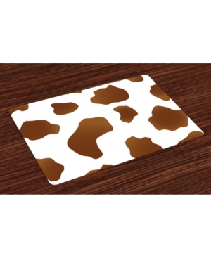 Ambesonne Cow Print Place Mats Set of 4