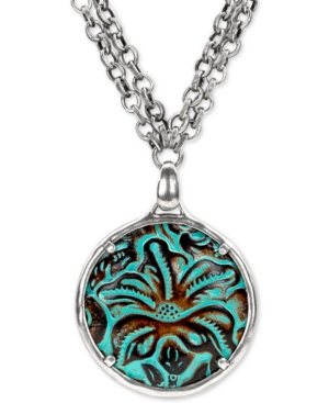 image of Patricia Nash Leather-Inset Double-Chain 28