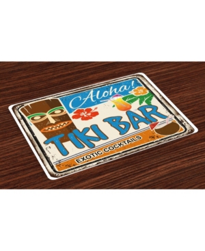 Ambesonne Tiki Bar Place Mats Set of 4
