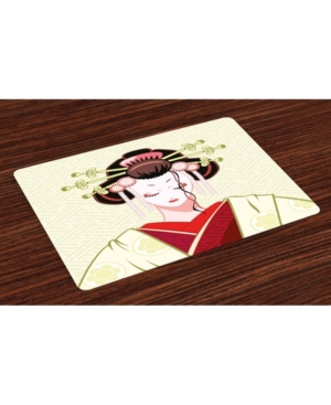 Ambesonne Japanese Place Mats Set of 4