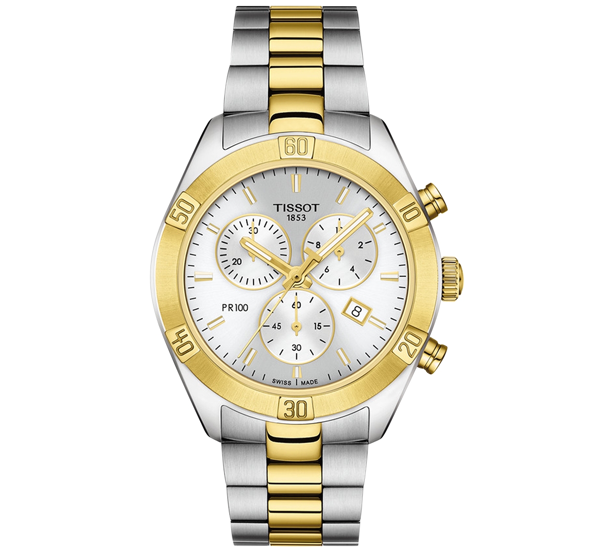Women's Swiss Chronograph T-Classic Pr 100 Two-Tone Pvd Stainless Steel Bracelet Watch 38mm - Two Tone