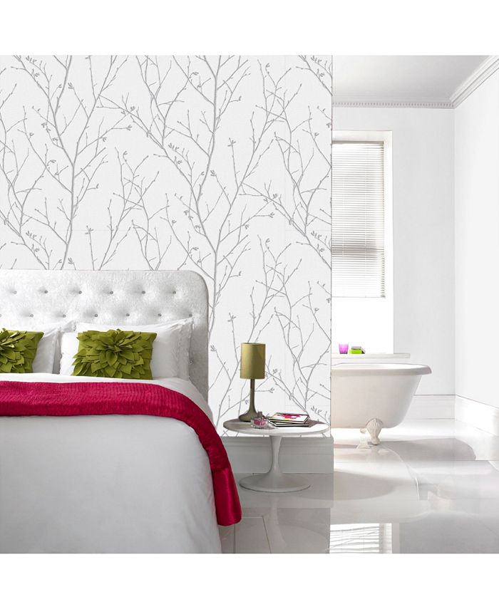 Graham & Brown Water Silk Sprig Wallpaper Macy's