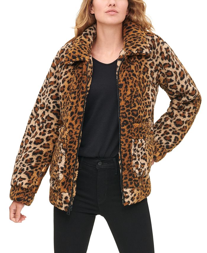 Levi's Women's Leopard Print Sherpa Jacket & Reviews - Women - Macy's