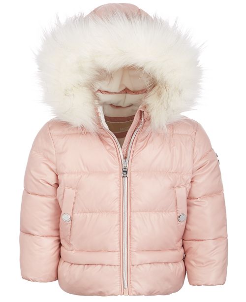 Michael Kors Baby Girls Faux Fur Hooded Puffer Jacket Reviews