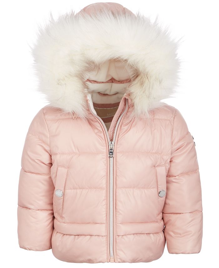 Michael Kors Baby Girls Faux-Fur Hooded Puffer Jacket & Reviews - Coats &  Jackets - Kids - Macy's