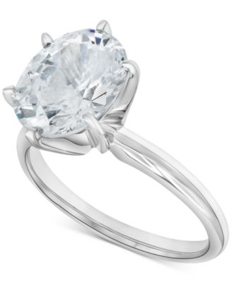 Macy's Diamond Oval Solitaire Engagement Ring (2 ct. t.w.) in 14k White Gold