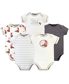 Baby Boy and Girl Organic Cotton Bodysuits, 5 Pack