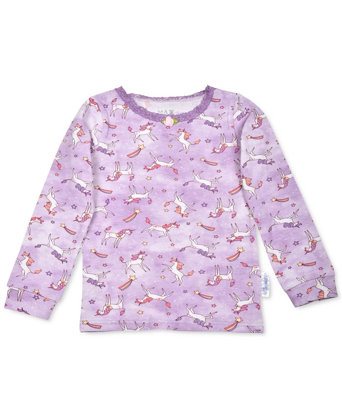 Max & Olivia Toddler Girls 3-Pc. Unicorn-Print Pajamas & Socks Set ...