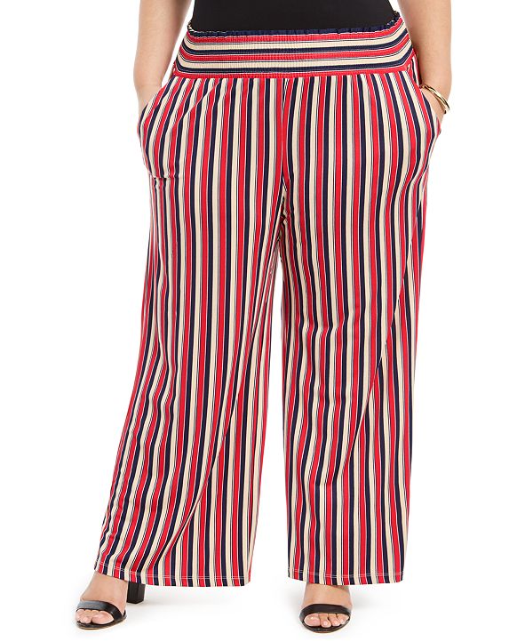 orange smocked waist pants