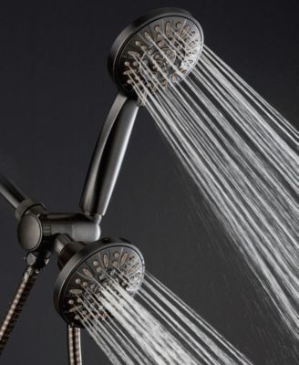 High-Pressure 48-Setting Dual Shower Head Combo with Extra-long 6 Foot Hose