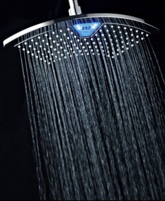 DreamSpa AquaFan 12-inch Rainfall LED Shower Head with Color-Changing LED/LCD Temperature Display
