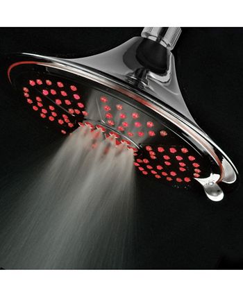 HotelSpa - Hotel Spa 8 Inch, 5-Setting Rainfall LED Shower Head with Color-Changing Temperature Sensor