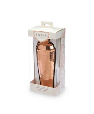 Hammered Copper Cocktail Shaker with Built-in Strainer, 25 Oz