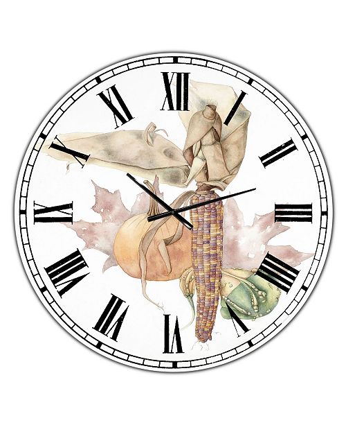 Designart Autumn Medley Large Farmhouse Wall Clock 36 X 28 X 1 Reviews Clocks Home Decor Macy S