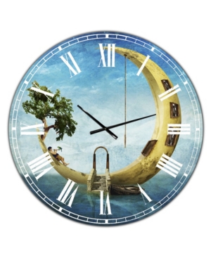 Designart Home Sweet Moon Large Modern Wall Clock - 36