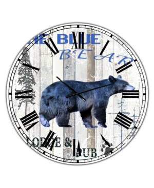 Designart the Blue Bear Large Cottage Wall Clock - 36