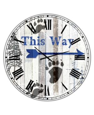 Designart the Blue Moose - This Way Ii Large Cottage Wall Clock - 36