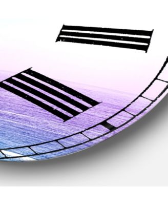 Designart Ocean View Oversized Nautical & Coastal Wall Clock - 36" x 28" x 1"