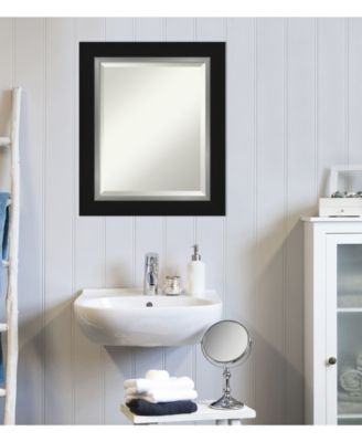 Eva Silver-tone Framed Bathroom Vanity Wall Mirror, 21.25" x 25.25"