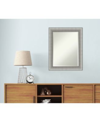 Elegant Brushed Framed Bathroom Vanity Wall Mirror, 22.75" x 28.75"