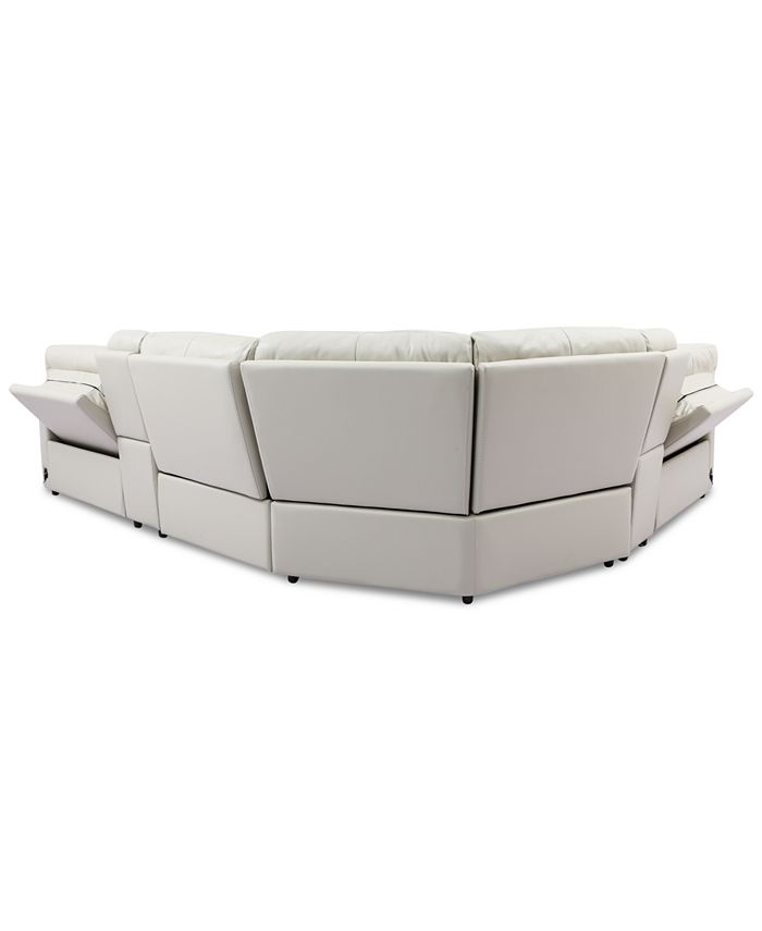 Furniture Danvors 6Pc. Leather Sectional Sofa with 2 Power Recliners