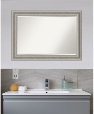 Parlor Silver-tone Framed Bathroom Vanity Wall Mirror, 41.5" x 29.50"