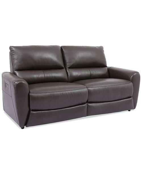 Furniture Danvors 2Pc. Leather Sectional Sofa with 2 Power Recliners