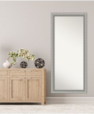 Elegant Brushed Framed Floor/Leaner Full Length Mirror, 28.75" x 64.75"