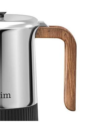 Brim - 6 Cup Moka Maker with Wood Finish Handle
