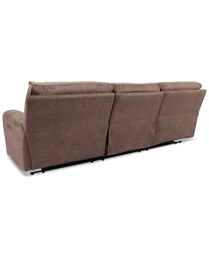 Furniture - Hutchenson 3-Pc. Fabric Sectional with 2 Power Recliners and Power Headrests