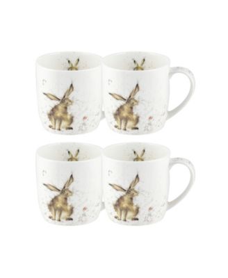 Wrendale Rabbit Mugs, Set of 4