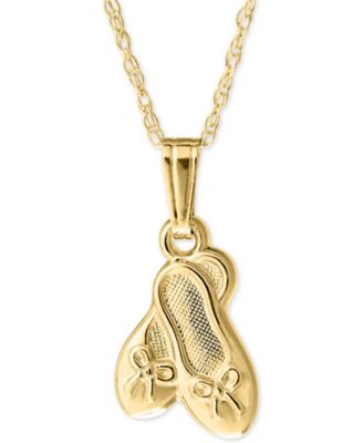 Macy's - Child's Ballet Shoes 15" Pendant Necklace in 14k Gold