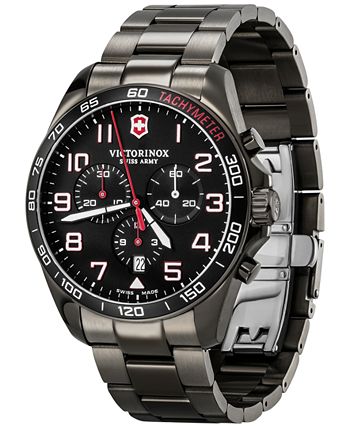 Victorinox - Men's Chronograph Fieldforce Sport Gray PVD Stainless Steel Bracelet Watch 42mm