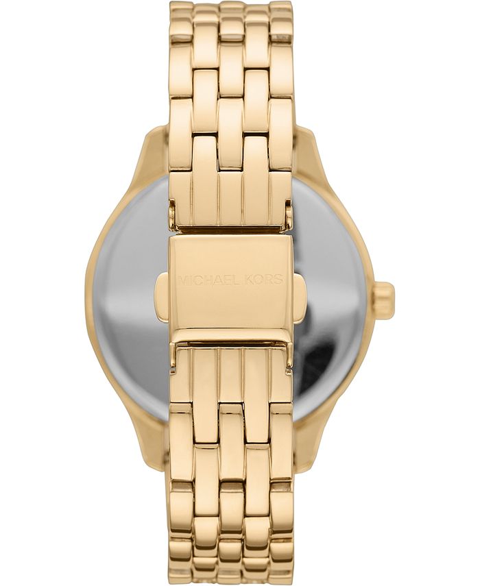Michael Kors Women's Lexington Gold-Tone Stainless Steel Bracelet Watch ...