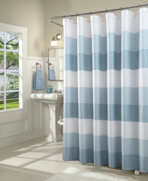 Spa 251 Ombre Waffle Striped Shower Curtain Bedding