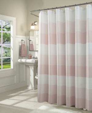Spa 251 Ombre Waffle Striped Shower Curtain Bedding