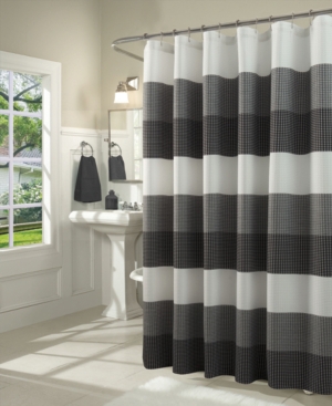 Spa 251 Ombre Waffle Striped Shower Curtain Bedding