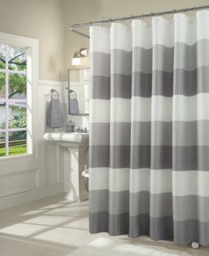 Spa 251 Ombre Waffle Striped Shower Curtain Bedding