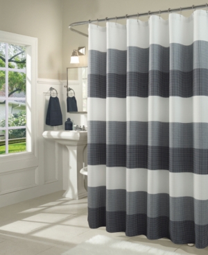 Spa 251 Ombre Waffle Striped Shower Curtain Bedding