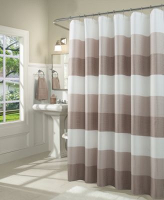 Spa 251 - Ombre Waffle Striped Shower Curtain Blush