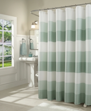 Spa 251 Ombre Waffle Striped Shower Curtain Bedding