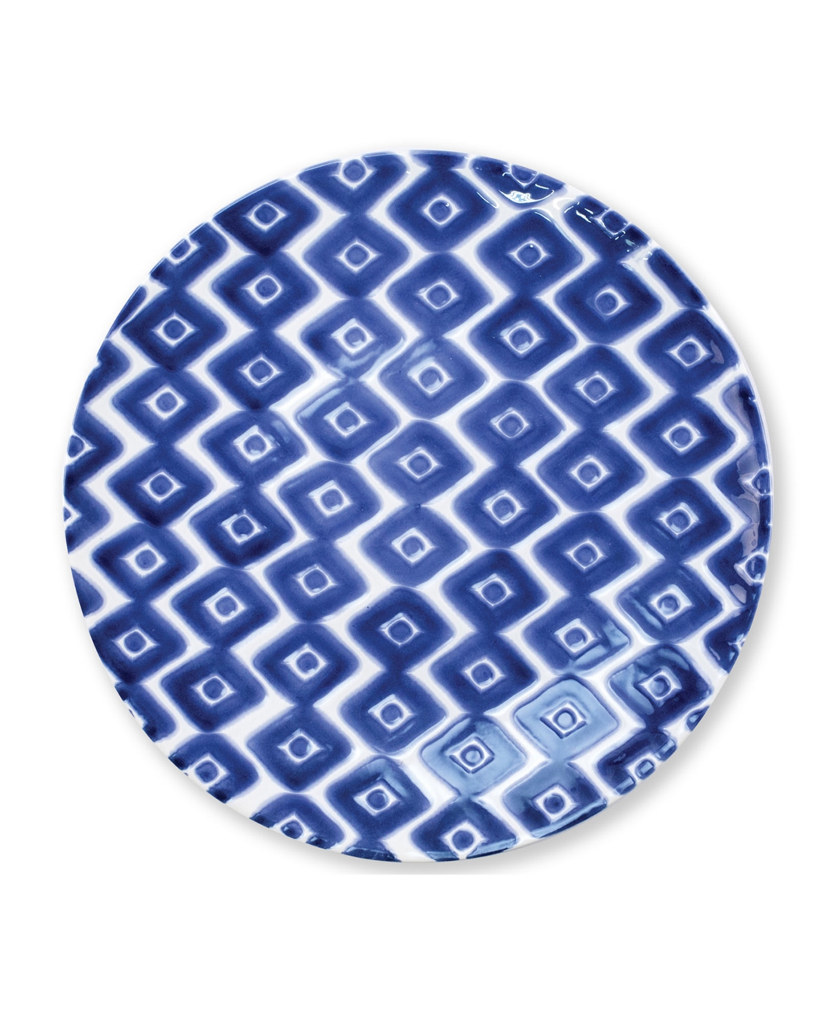 Santorini Diamond Dinner Plate - Blue