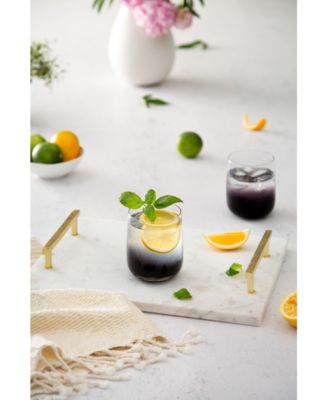 Black Swan Double Old Fashion Whiskey Glasses, Set of 4