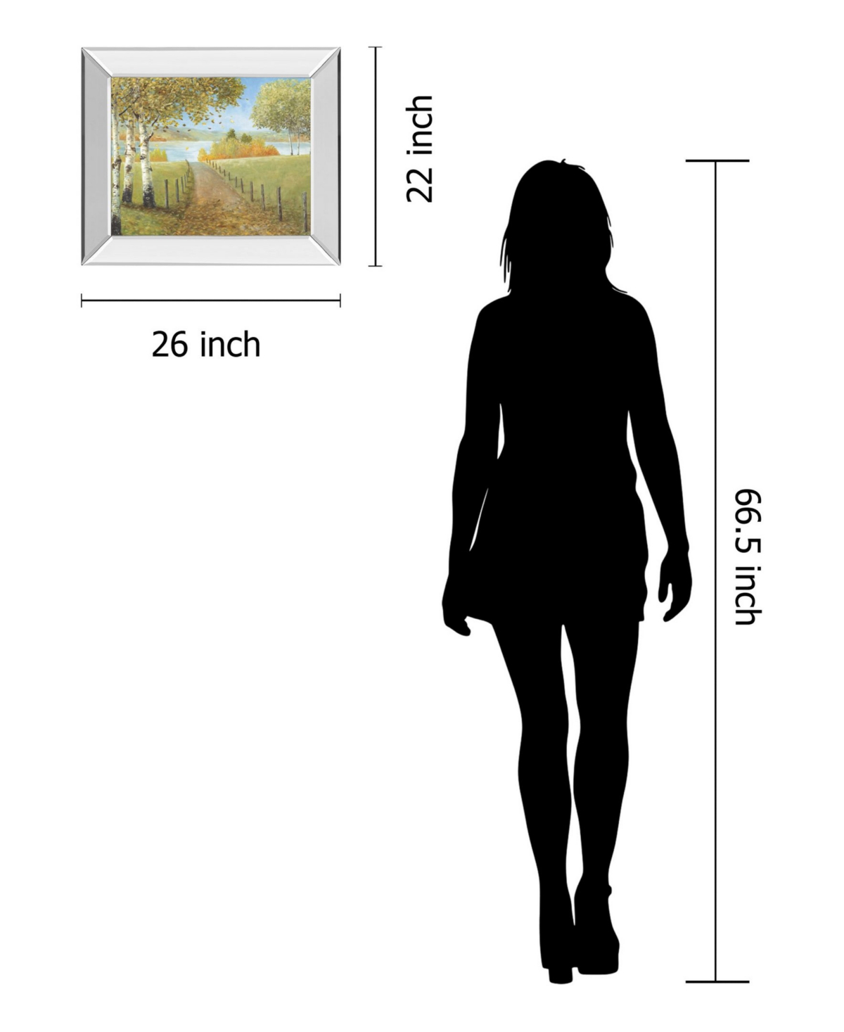 Classy Art Rural Route I by A. Fisk Mirror Framed Print Wall Art,