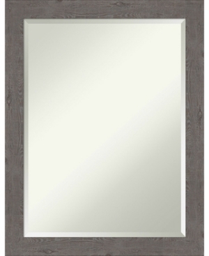 Amanti Art Rustic Plank Framed Bathroom Vanity Wall Mirror, 21.25" X 27.25" In Gray