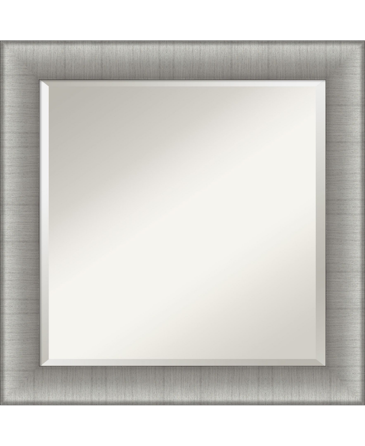 Elegant Brushed Framed Bathroom Vanity Wall Mirror, 24.75" x 24.75" - Silver