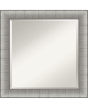 Amanti Art Elegant Brushed Framed Bathroom Vanity Wall Mirror, 24.75" X 24.75" In Silver