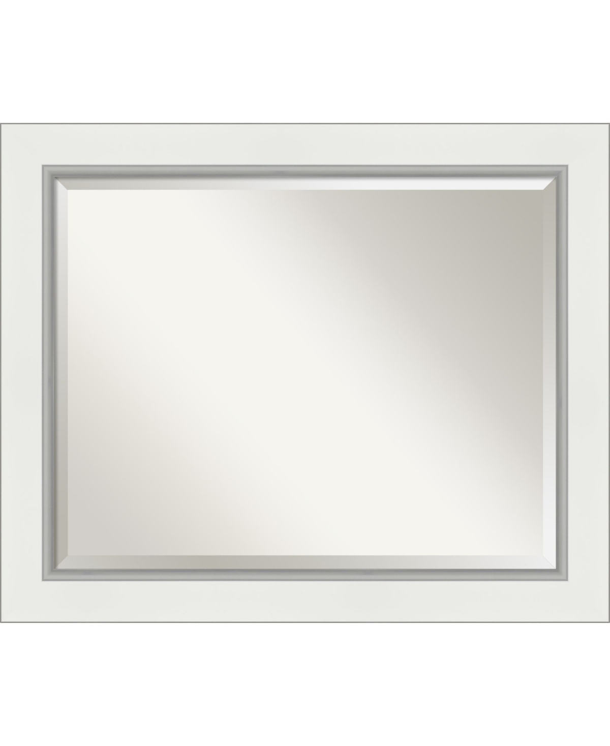 Eva Silver-tone Framed Bathroom Vanity Wall Mirror, 33.25" x 27.25" - White